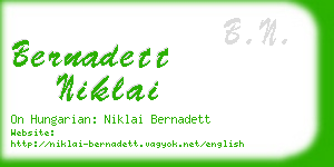 bernadett niklai business card